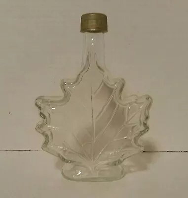 Vintage Maple Leaf Syrup Bottle Clear Glass 25 Cl 48mm Made In USA • $9