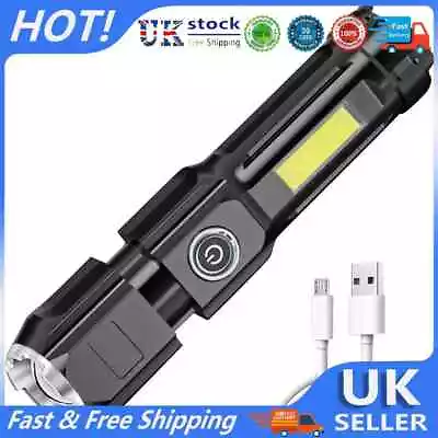 £8.51 • Buy 1200mAh Portable Strong Torch USB Rechargeable Waterproof Flashlight W/ Mag