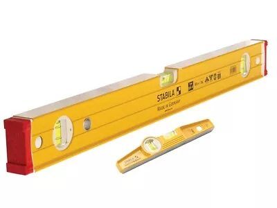 £82.90 • Buy Stabila 96-2-120 Spirit Level 120cm & 81 S REM Torpedo Level 25cm Twin Pack Set