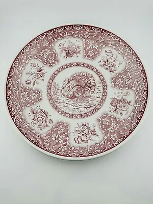 Spode England Festival Pink Serving Bowl 10  Flowers Turkey • $40