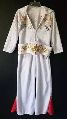 Rubies Elvis Presley Costume Jumpsuit With Belt Eagle USA Theme Youth Boys Sz M • $45.03