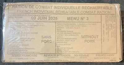 French Army Food Ration #3 RCIR Military MRE In Us • $85