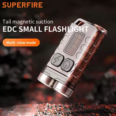 SUPERFIRE Mini EDC Keychain Flashlight Rechargeable Work Brightest Small Torch • $13.67