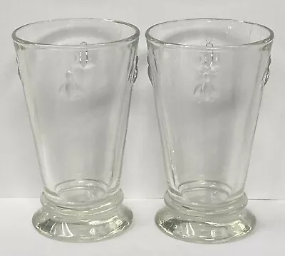 2 La Rochere France BEE 10 Oz Flat Tumblers 5.5  Clear Glasses • $18