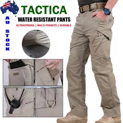 Tactical Mens Cargo Pants Waterproof Work Hiking Combat Outdoor Trousers Pants • $30.99
