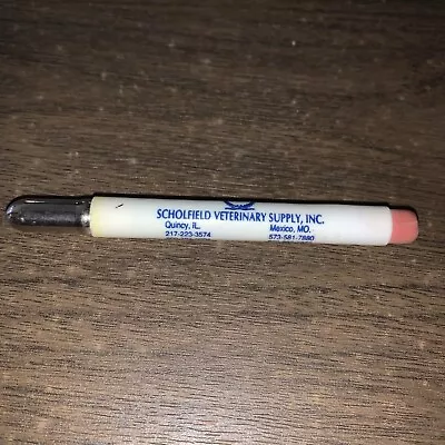 Vtg Schofield Veterinary Supply - Ivomec - Quincy IL Mexico MO Bullet Pencil • $25.64