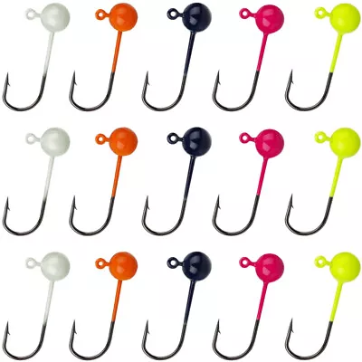 50pcs Fly Tying Jig Heads Fishing Hook Crappie Bass Lures Bait 1/64 1/32 1/16 Oz • $10.99