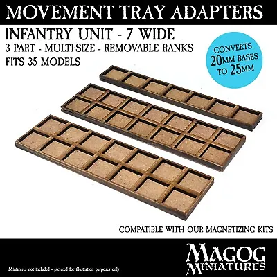 Movement Tray Adapters 20mm To 25mm -7 WIDE.  For Warhammer The Old World. Magog • $14