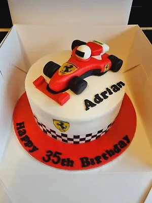 Edible Ferrari F1 Racing Car Cake Topper Racing Grand Prix Birthdays  • £14.99