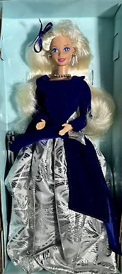 New 1995 Special Edition Winter Velvet Barbie Avon Exclusive White Hair Blue Eye • $9.91