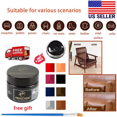 Leather Repair Cream Gel Kit Filler Restore Car Seat Sofa Scratch Holes Advanced • $7.35