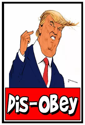 Dis-obey Sticker Funny Donald Trump Disobey Sticker Lucky 13 Product • $9.72