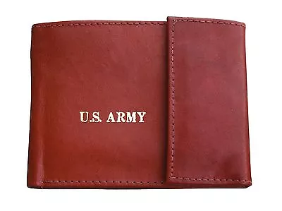 Leather Wallets Military Engraved USA USAF USMC USN USCG Army Navy Marine • $22.99