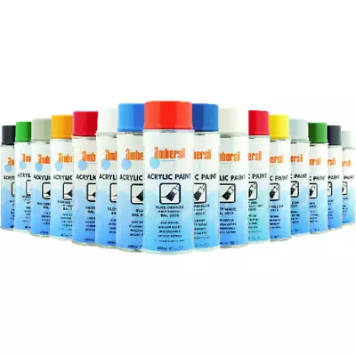 Ambersil 400ml Acrylic Aerosol Spray Paints - ALL Colours - NEXT DAY DELIVERY • £9.99