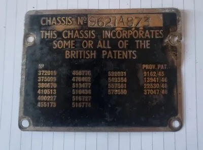 Classic Vintage Bus Lorry Badge / Sign Brass Plate Chassis  • £15.95