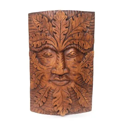 £114.99 • Buy Natural Acacia Wood Green Man Decoration Gothic Pagan Alternative Gift