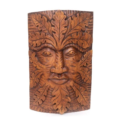 £114.99 • Buy Natural Acacia Wood Green Man Decoration Gothic Pagan Alternative Gift