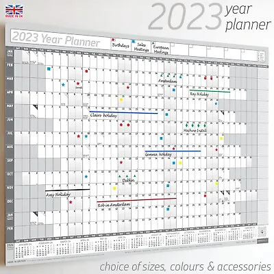 £24.99 • Buy 2023 Wall Calender A2+ Holiday Year Planner Calendar Home Office 14 Months GREY