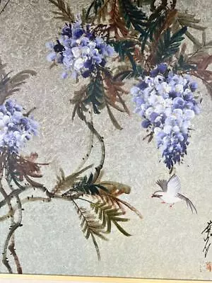 Vintage Asian Oil Painting Landscape Oil Painting Flowers Birds Tree Chinese Art • $116.25