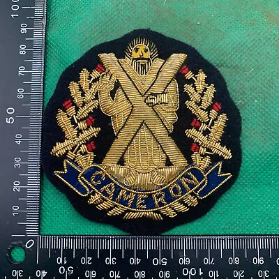 British Army Bullion Embroidered Blazer Badge - Cameron Highlanders • £9.99