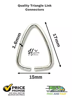 Triangle Link Connectors Key Ring Chain Split 15mm Nickle Jewellery Various Qnt • £1.89