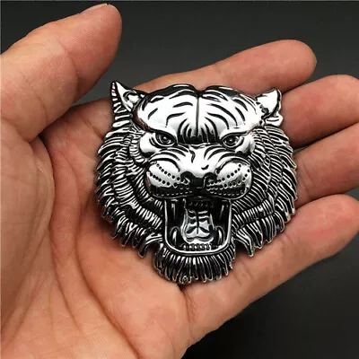 3D Chrome Silver Small Tiger Head Car Trunk Rear Emblem Badge Decal 3M Sticker • $7.68