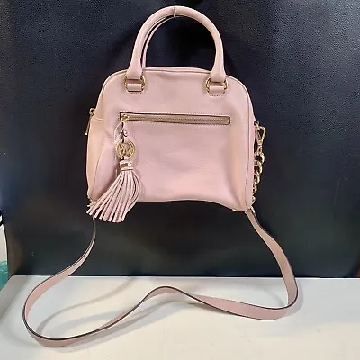 Michael Kors Knox Tassel Ballet Pink Pebble Leather Crossbody Satchel Bag Purse • $89