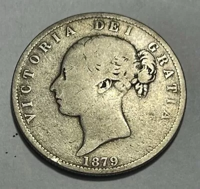 GREAT BRITAIN - Queen Victoria - Silver 1/2 Crown - 1879 - Km-756 - Fine • $40