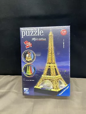 Ravensburger 3D Puzzle Night Edition Eiffel Tower Paris 216 Pieces Includes LED • $15.99