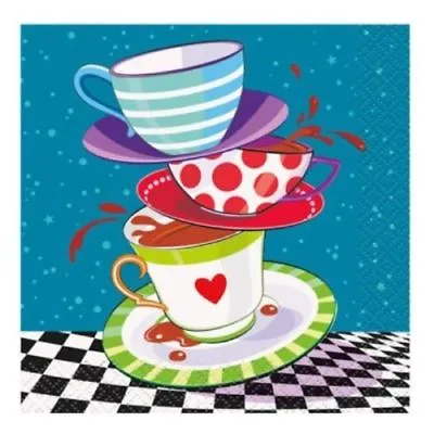 Mad Hatter Tea Party 16 Ct Beverage Napkins Alice Wonderland Birthday • $2.69