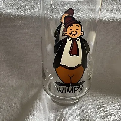 VINTAGE 1975 Kollect A Series POPEYES Wimpy Drinking GLASS Coca-Cola 6  Tall  • $14.99