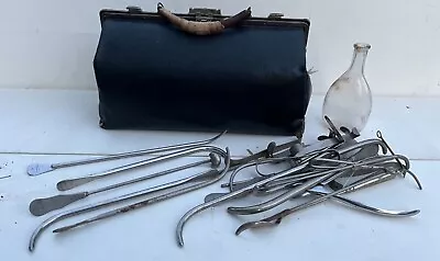 Antique Early 1900s Doctor Medical Bag With Tools • $95