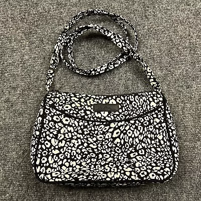 Vera Bradley Shoulder Bag Womens Quilted Zippered Black White Adjustable Strap • $13