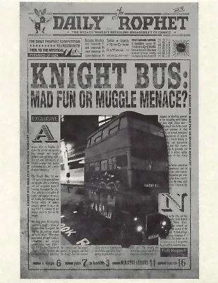 $2.13 • Buy Harry Potter Daily Prophet Knight Bus Mad Fun Or Muggle Menace? Prop/Replica 🚌