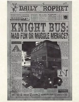 $2.13 • Buy Harry Potter Daily Prophet Knight Bus Mad Fun Or Muggle Menace? Prop/Replica 🚌