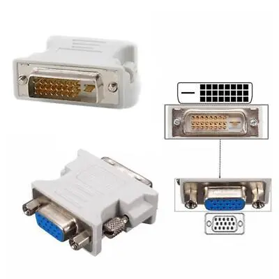 $3.47 • Buy 15 Pin VGA Female To 24+1 Pin DVI-D Male Adapter Converter ... Laptop Y9D2