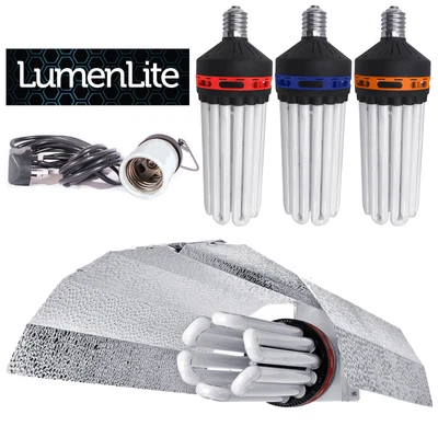 £54.34 • Buy 125w 200w 300w 450w CFL Lumenlite Grow Flower Dual Spec E40 Light Bulb Reflector