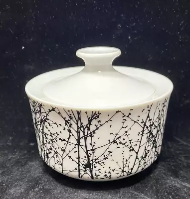 Vera For Mikasa The Birches Sugar Bowl -Black L1078 • $21.99