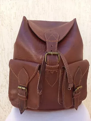 Moroccan Leather Backpack  Mens Backpack Womens Backpack • $86.45