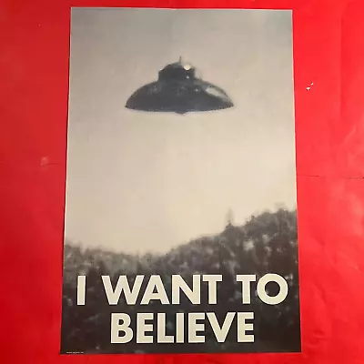 Eerie I WANT TO BELIEVE Poster - UFO Flying Saucer X FILES Mulder - 24x36 - NEW  • $18