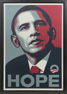 Rare Obama Hope Poster By Shepard Fairey 24  X 36   2008 Signed Numbered 91/600 • $9999