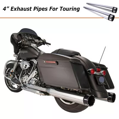 For Harley Electra Glide Road King 4  Megaphone Slip-Ons Exhaust Pipes Mufflers • $155.99