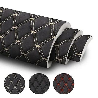 Vinyl Faux Leather Foam Fabric Car Headliner Upholstery Double Stitching By Yard • $22.99