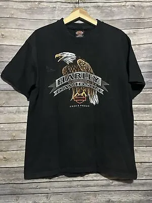$34.99 • Buy Vintage Harley Davidson 1998 Free And Proud Eagle Shirt Charleston, SC Size L