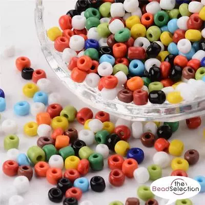 £2.99 • Buy 100g OPAQUE GLASS SEED BEADS 11/0 2mm 8/0 3mm 6/0 4mm ASSORTED COLOURS