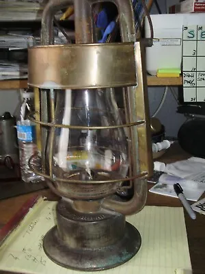 DIETZ FIRE DEPT TUBULAR LANTERN C.1889 (marked) COMPLETE WITH CAGE • $300