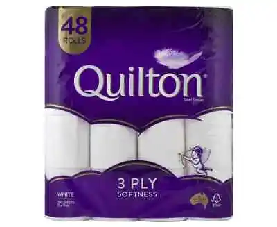 $37.26 • Buy 48x Quilton Toilet Paper Tissue Rolls 3-Ply 180 Sheets - Free Postage Best Price