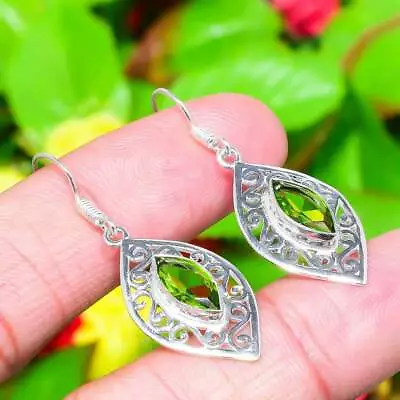 $6.99 • Buy Peridot Gemstone 925 Sterling Silver Jewelry Earring 1.73   V955