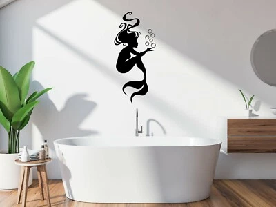 £3.99 • Buy Mermaid Bubbles Wall Art Stickers Bathroom Home Decor Removable Decals, DIY D