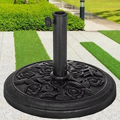 £18.95 • Buy Black Cast Iron Round Umbrella Parasol Base Stand Patio Outdoor Garden Heavy 9kg